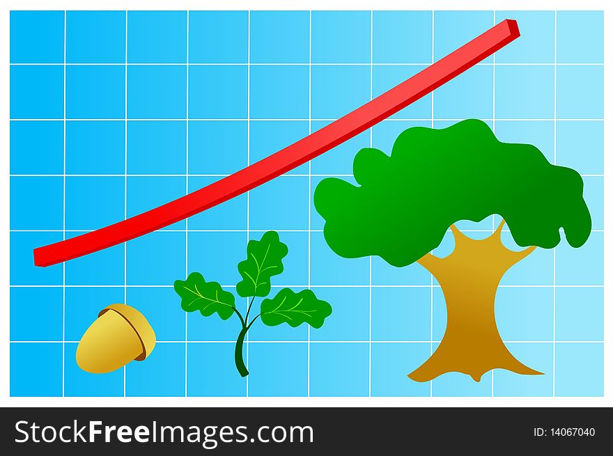 Vector colored illustration of graphic of growth
