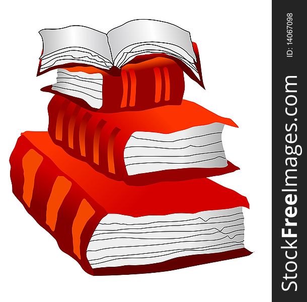 Vector colored illustration of books