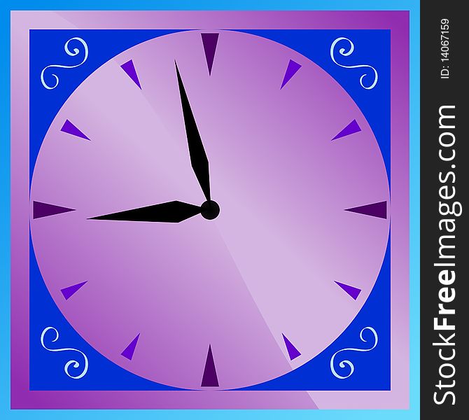 Vector colored illustration of clock