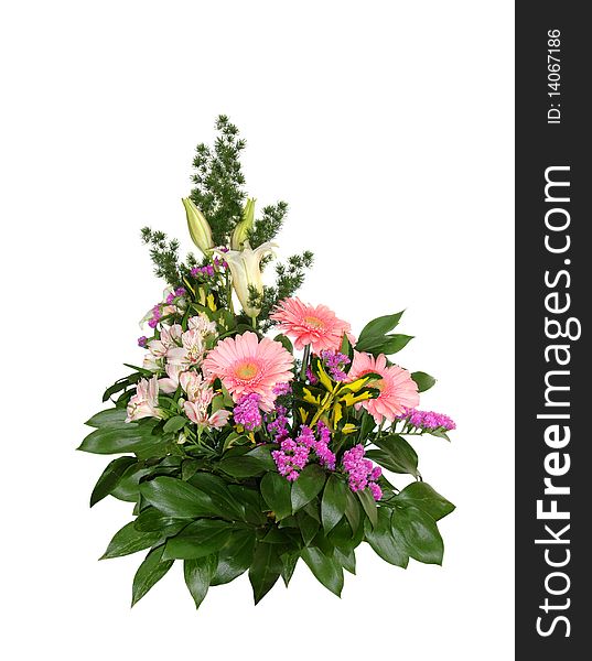 Bouquet of flowers isolated on white background