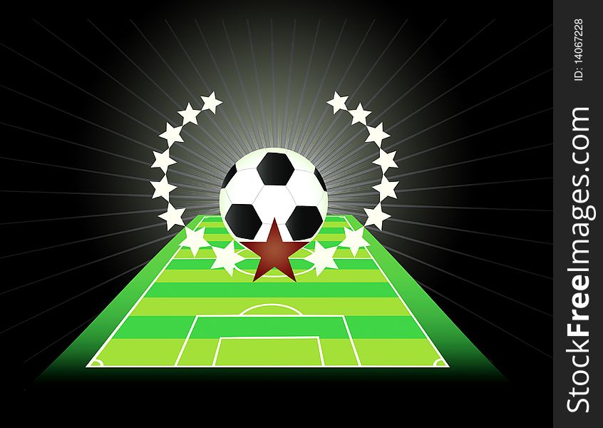 Abstract soccer background with balls and field. Abstract soccer background with balls and field.