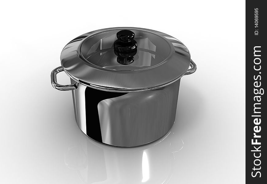 Casserole on white background. 3D