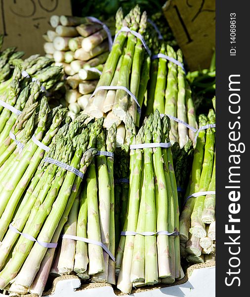 Street market (green asparagus), China Town, New York City, USA