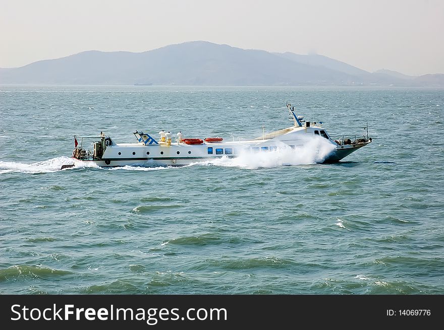 Fast Ferry boat in Qingdao China. Fast Ferry boat in Qingdao China