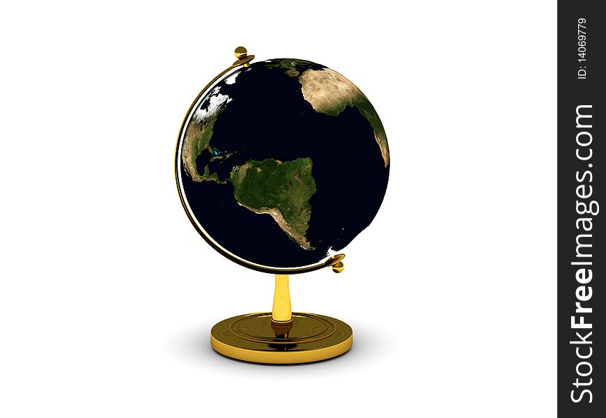 Globe isolated on white background. High quality 3d render.