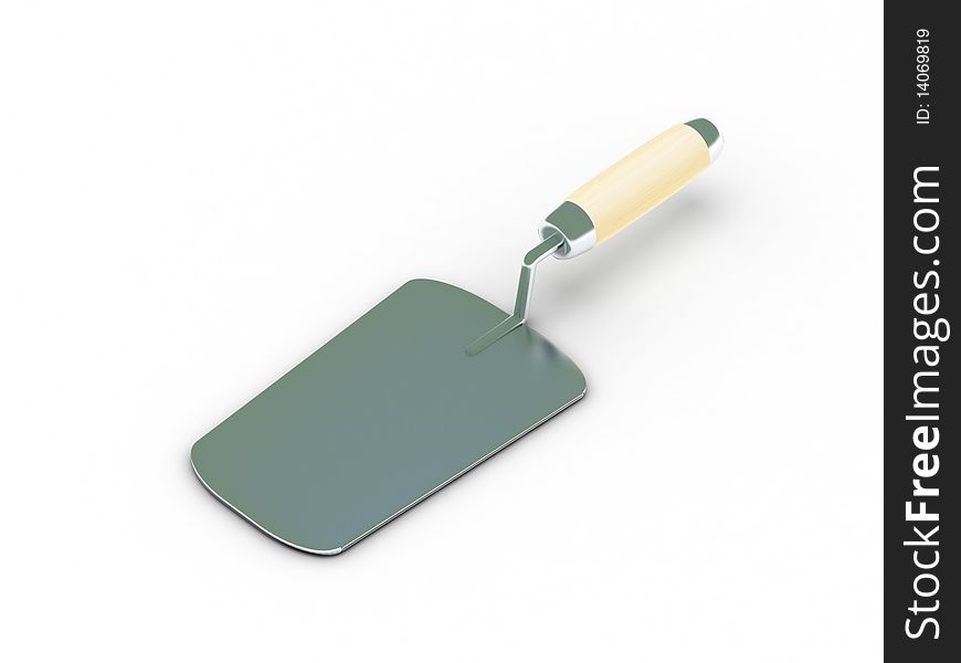 Trowel isolated on white background. High quality 3d render.