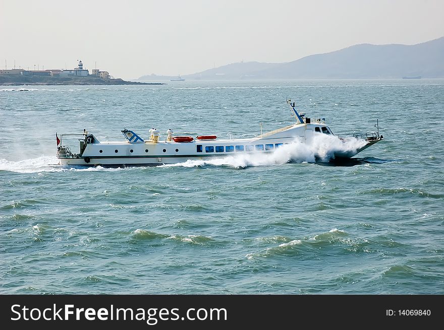 Fast Ferry sailing in the ocean