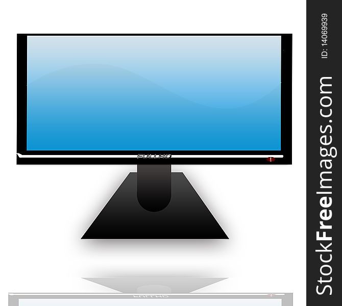 Illustration of lcd tv with shadow
