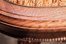 Carved Table Of Handwork Stock Photo