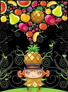 Pineapple Girl (fruity Series) Royalty Free Stock Photos