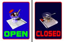 Ice Cream Parlor Open-closed Royalty Free Stock Image