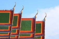 Traditional Thai Style On Temple S Roof Royalty Free Stock Photo
