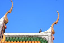 Traditional Thai Style On Temple S Roof Stock Photography