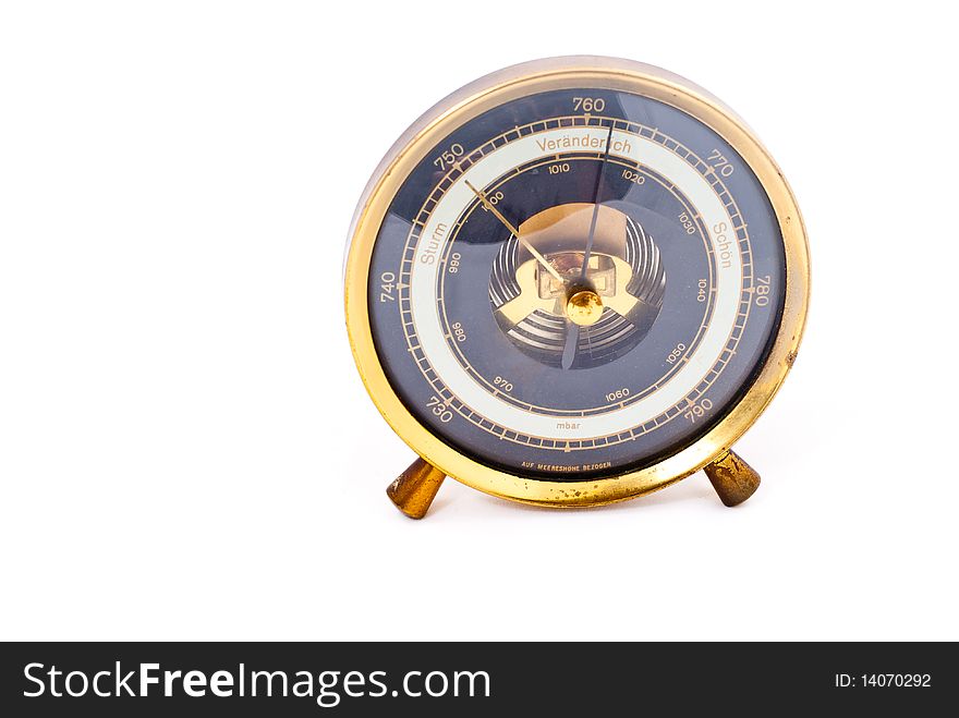 Antique Barometer isolated on a white backgroud