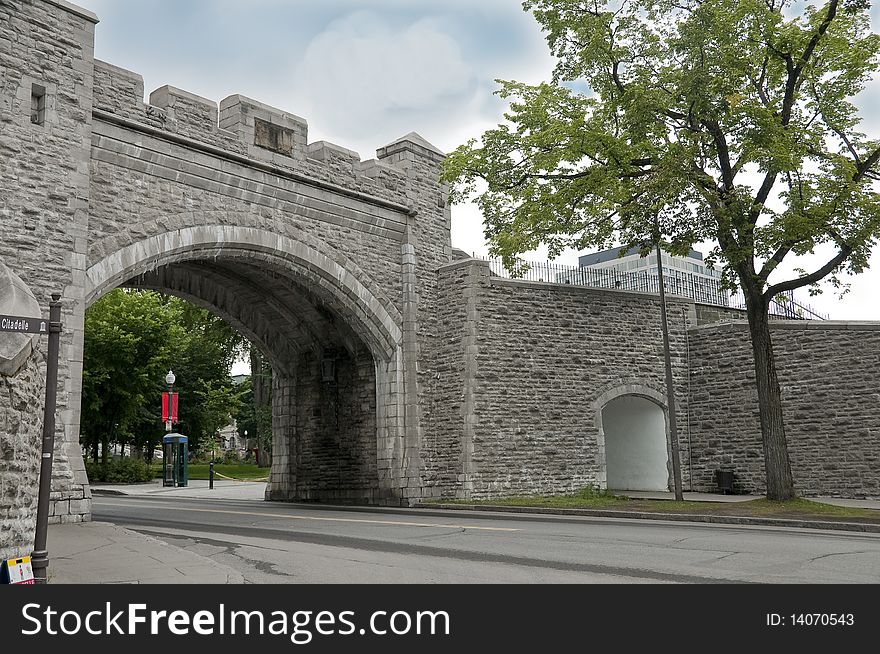 Citadel or St Louis door in Quebec city, Canada. Citadel or St Louis door in Quebec city, Canada