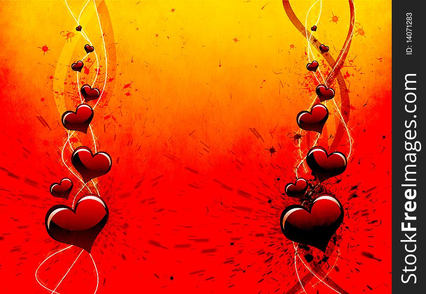 Various size heart shapes on grunge background. Various size heart shapes on grunge background