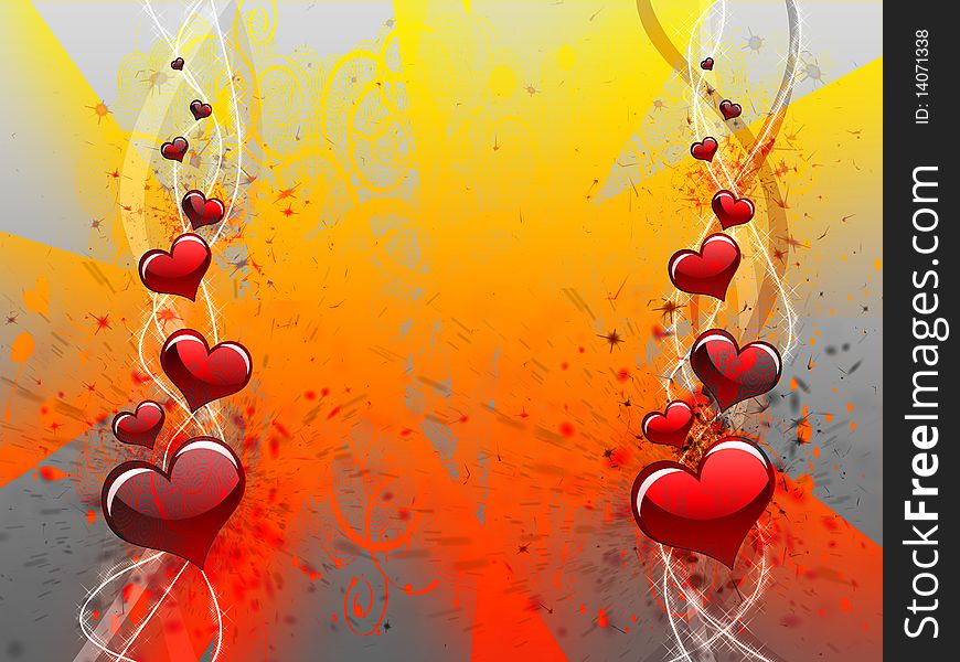 Various size heart shapes on grunge background. Various size heart shapes on grunge background