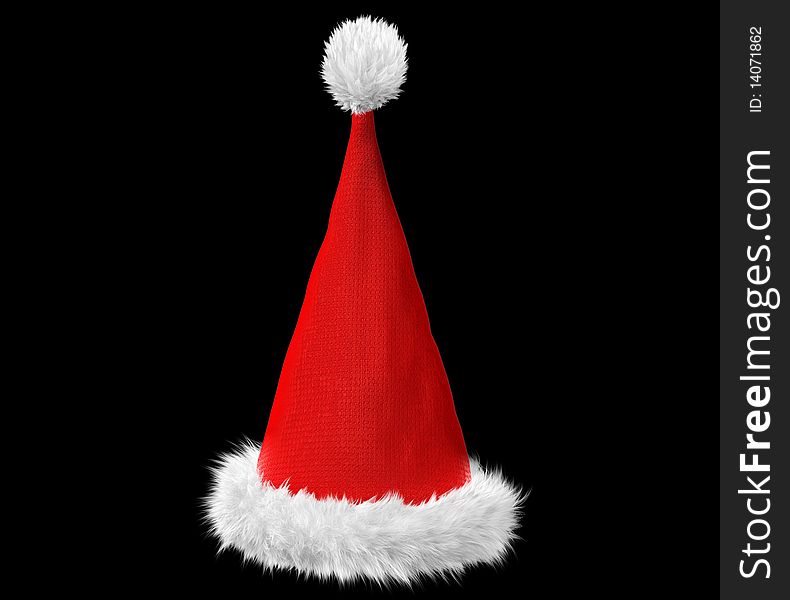 Santa hat isolated on black background