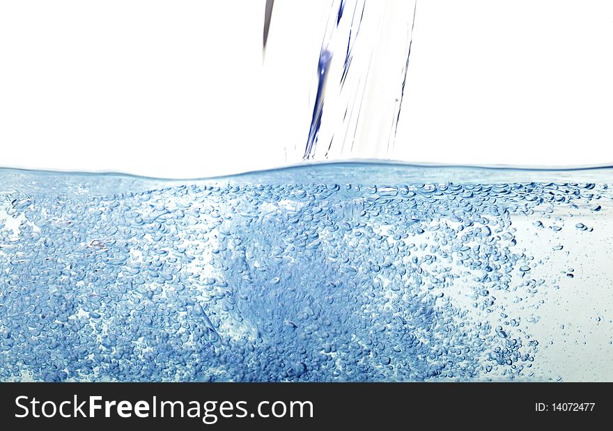 Blue water bubble on white background