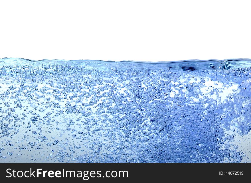 Blue water bubble on white background