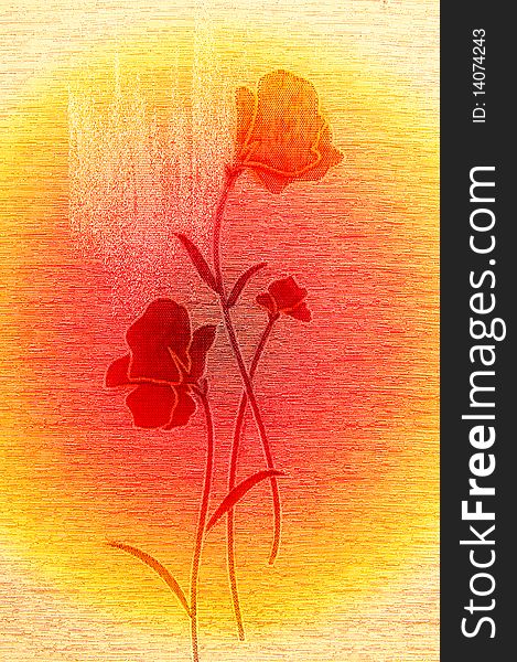 Nice poppies on the  canvas background. Nice poppies on the  canvas background.