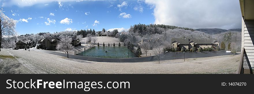 Panorama of Blowing Rock North Carolina in Winter