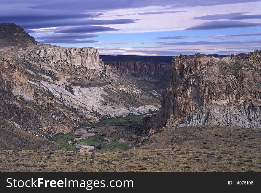 Beautiful Landscape of a Patagonia Canyon.