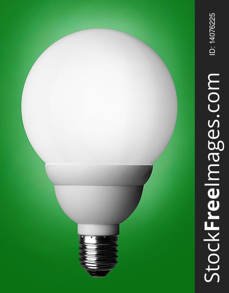 Fluorescence lamp of isolated on a green background