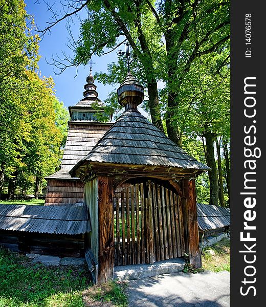 Old wooden catholic church in Poland. Old wooden catholic church in Poland