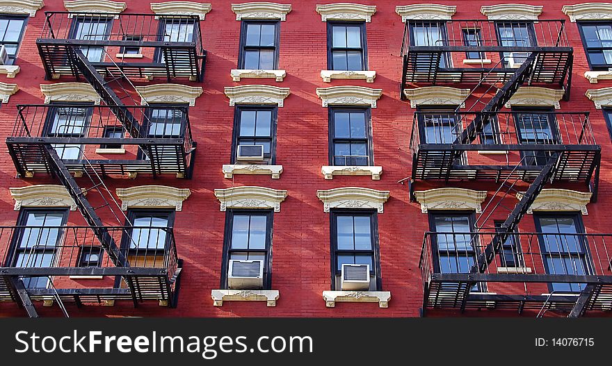 A red and withe front from new york city. A red and withe front from new york city