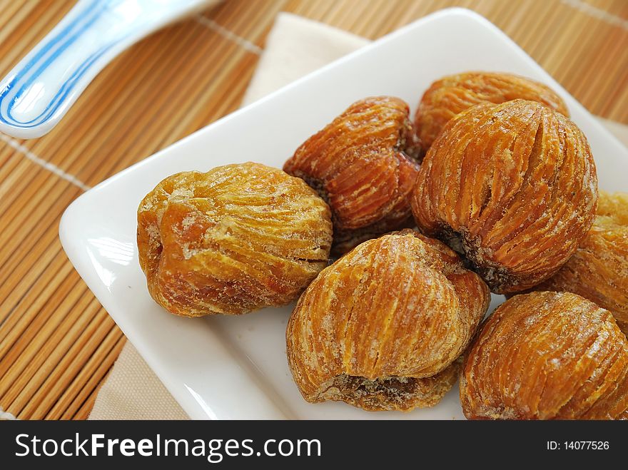 Dried Honey Dates On Plate