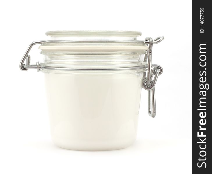 Jar with a white substance to your design