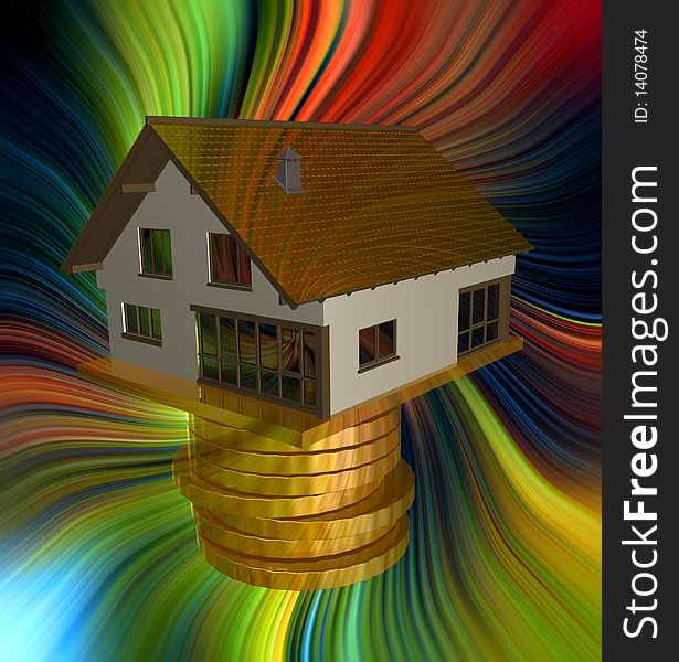Profitable home investment icon 3d illustration symbol