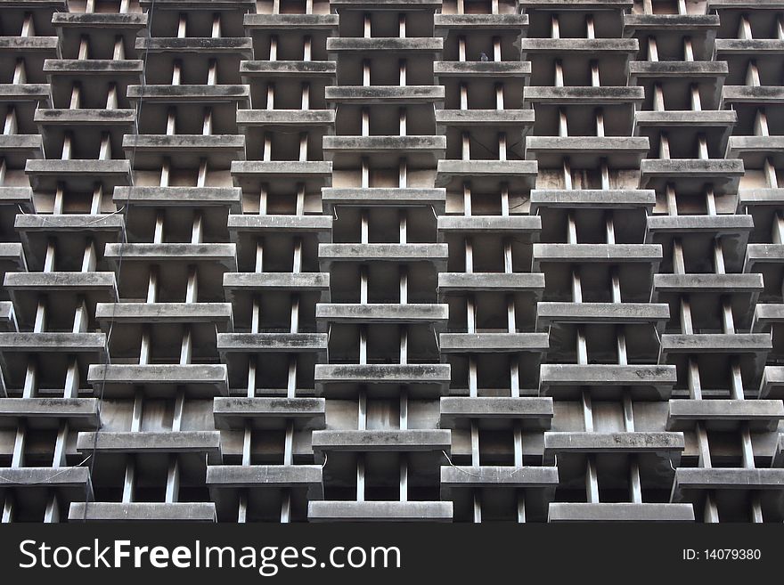 abstract Concrete windows of building