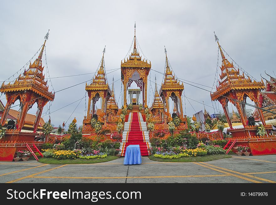 This picture is Thai cremation in Thai temple