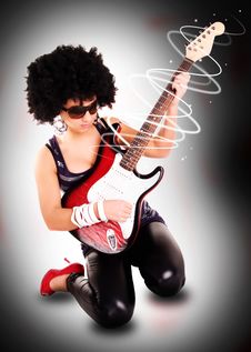 Young Guitarist Girl Holding Guitar Royalty Free Stock Photos Young Guitarist Girl Holding Guitar Royalty Free Stock Photos