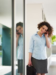 Mid Adult Businesswoman On The Phone Stock Image