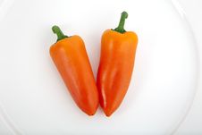 Two Sweet Peppers Royalty Free Stock Photography