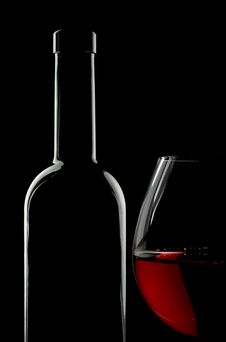 Bottle And Glass Of Red Wine Stock Images Bottle And Glass Of Red Wine Stock Images