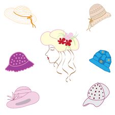 Summer Hats For Woman Stock Photos Summer Hats For Woman Stock Photos
