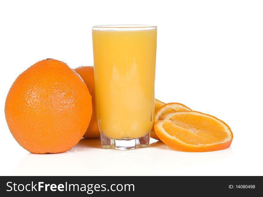 Yellow Orange And Juice On White