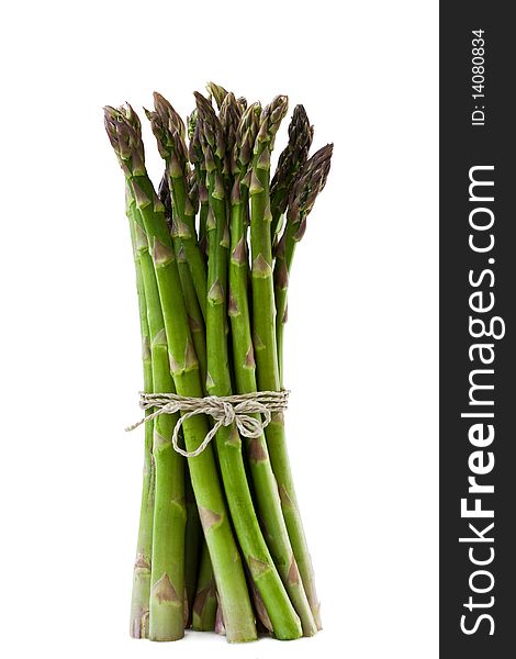 Still life of green asparagus isolated on white background. Still life of green asparagus isolated on white background