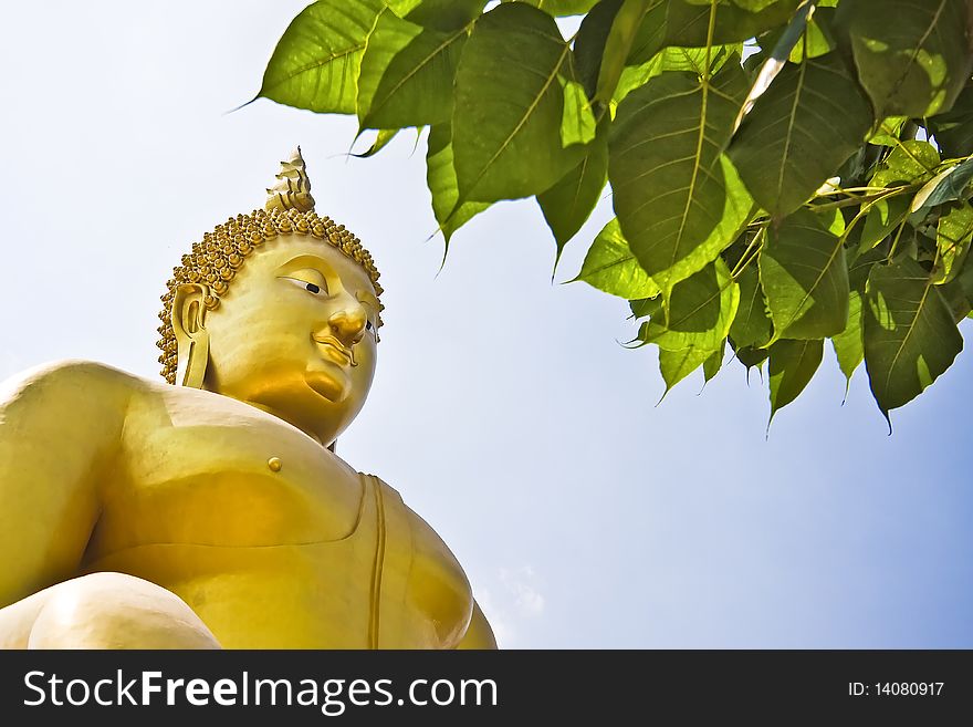 Large gold Buddha in Thai temples. Large gold Buddha in Thai temples.