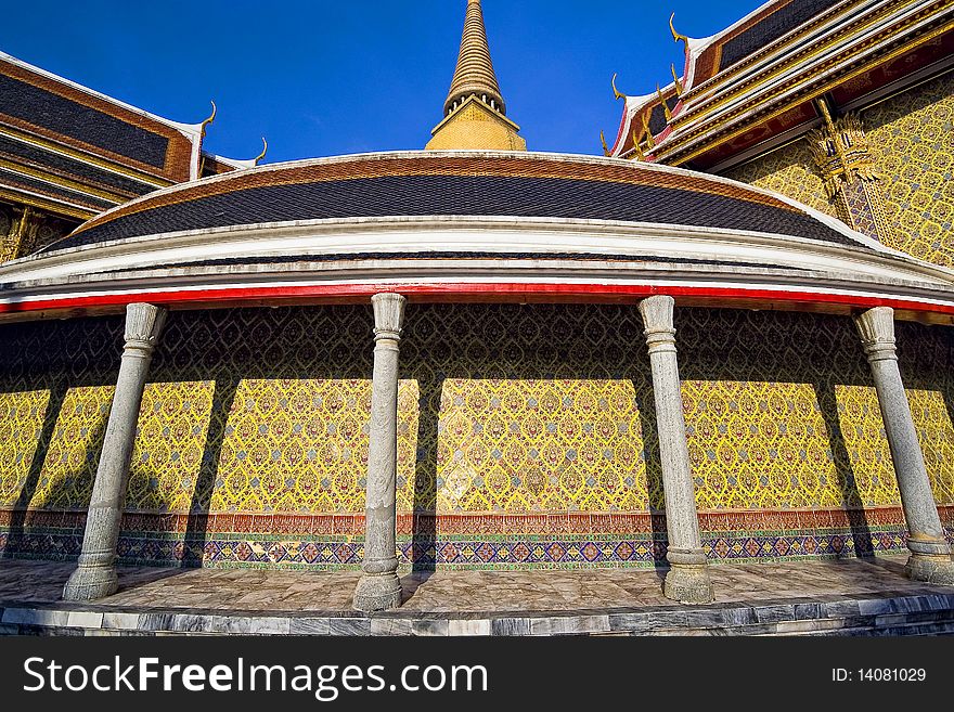 Pattern beauty of the wall Thai temples.