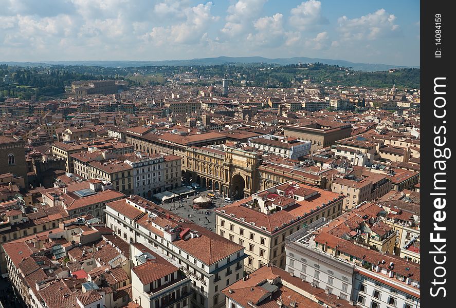 The panoramic sight of the city of Florence (Firenze), Italy. The panoramic sight of the city of Florence (Firenze), Italy