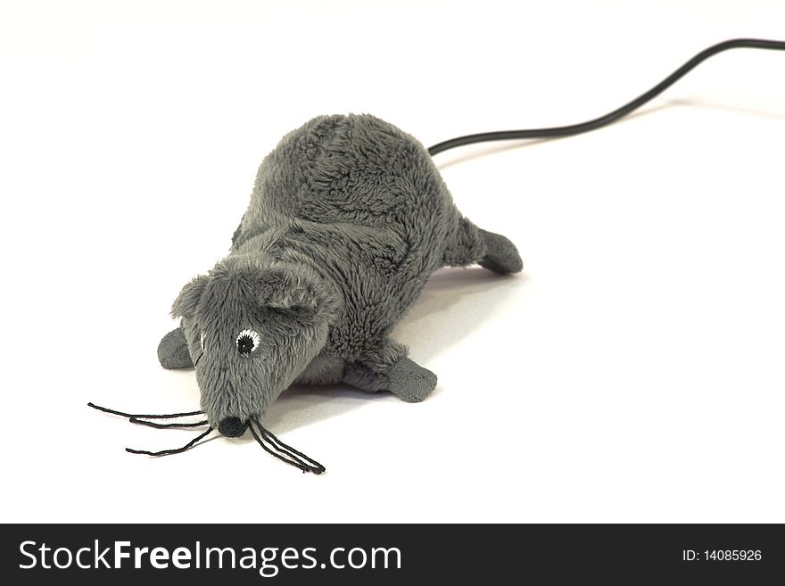 Mouse toy, gray wire to the computer instead of the tail