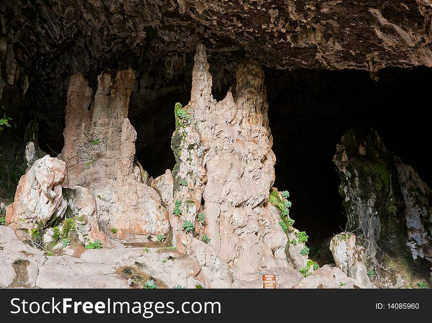 Views of the Agia Sofia Cave in Crete, Greece.