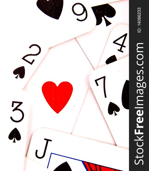 Heart and spades with cards