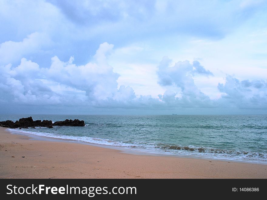 Blue sky on the beach