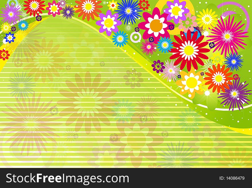 Abstract flowers background with place for your text